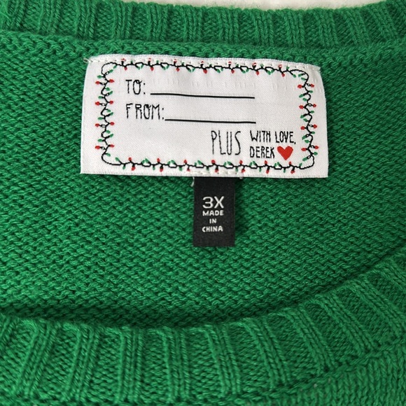 Gordmans | NWT Ugly Sweater Green w/ Reindeer Light-up Long Sleeve | Size XL - Picture 7 of 10